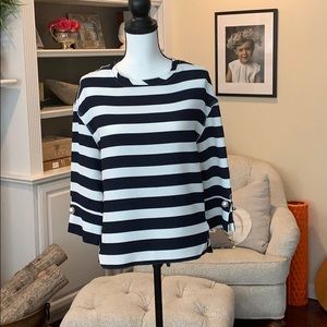 ZARA navy/white spring top